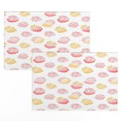 Graphic Clouds Coral Yellow