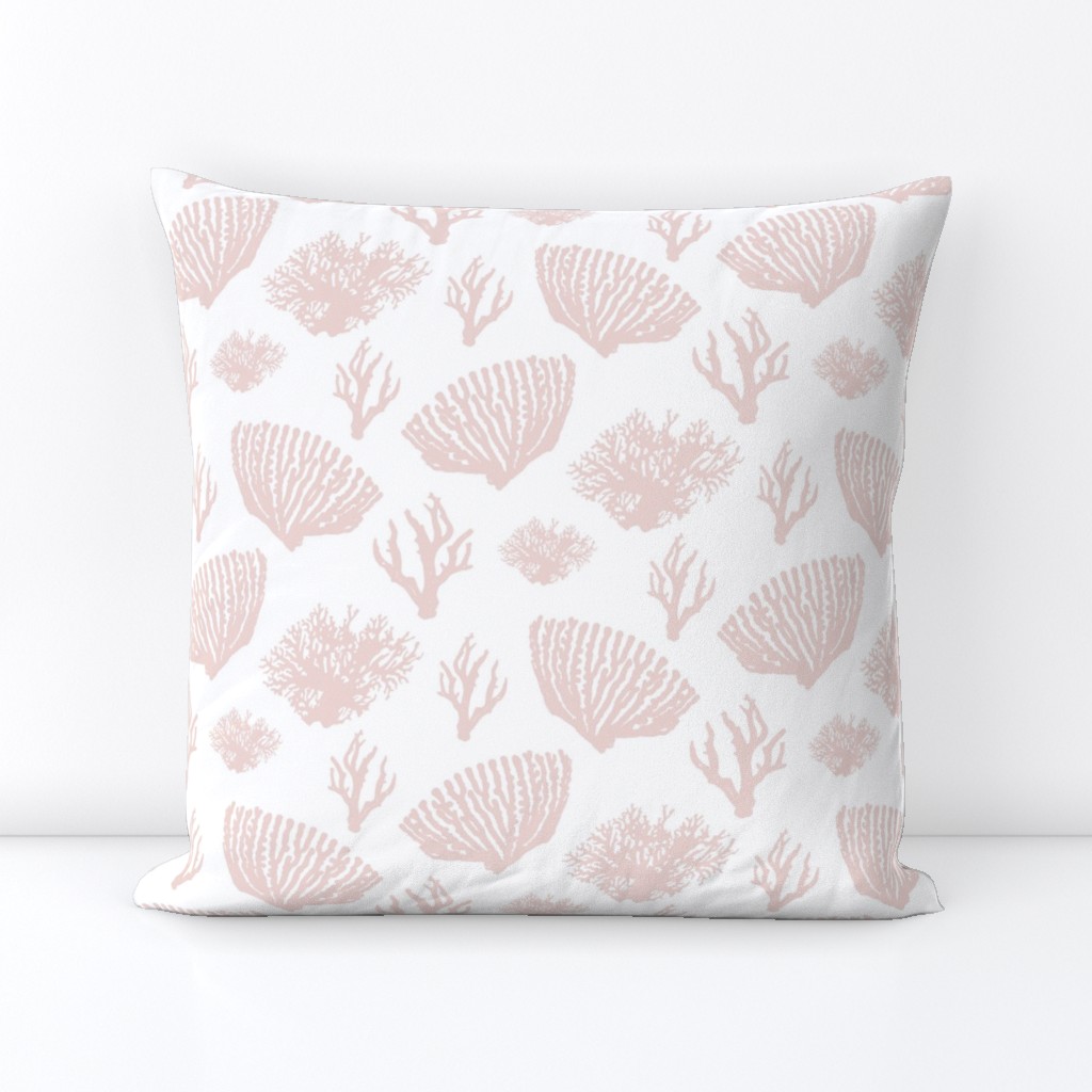 Nautical Coral Blush Pink White retro