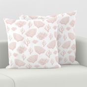 Nautical Coral Blush Pink White retro