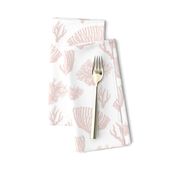 Nautical Coral Blush Pink White retro