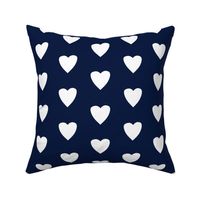 Simple Heart // White  on Navy