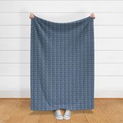 Shibori Chevron hand-dyed indigo blue white - small