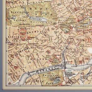 London vintage map, 42 inches wide
