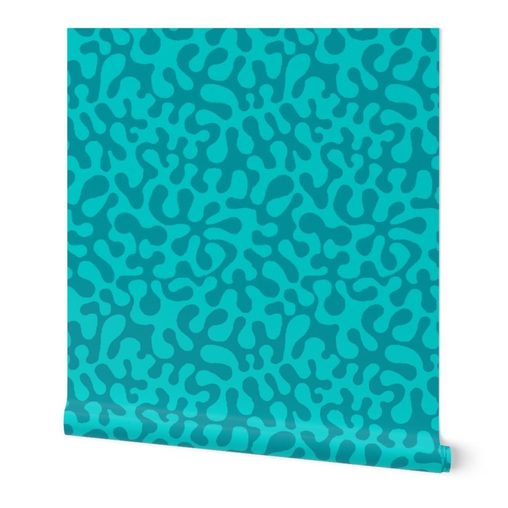 abstract retro groovy turquoise / teal abstract // Matisse inspired // Groovy //  