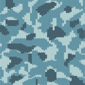 Small Knit Camouflage Blue