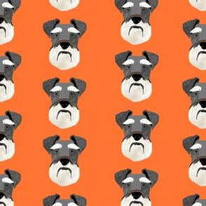 schnauzer head fabric dog head fabric dogs pets pet fabric - orange