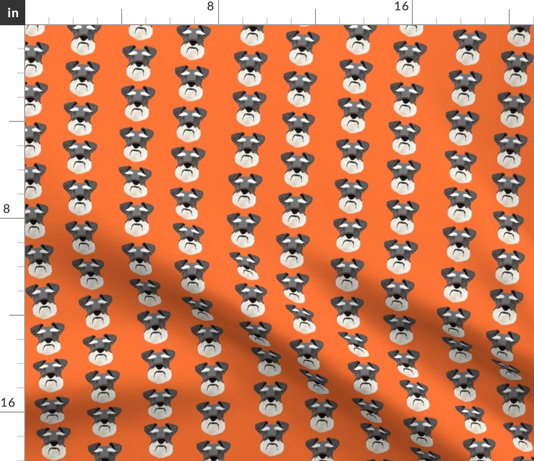 schnauzer head fabric dog head fabric dogs pets pet fabric - orange