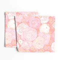 ranunculus garden floral: rose gold