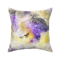 Watercolour #3 - purple, black and yellow with white stars - larger scale