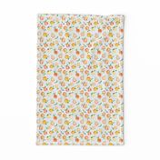 Peachy summer • watercolor peach pattern with polka dot, small scale