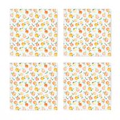 Peachy summer • watercolor peach pattern with polka dot, small scale