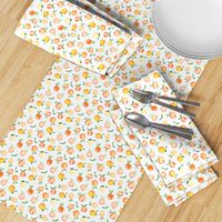 Peachy summer • watercolor peach pattern with polka dot, small scale