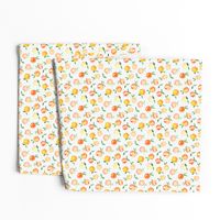 Peachy summer • watercolor peach pattern with polka dot, small scale