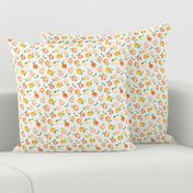 Peachy summer • watercolor peach pattern with polka dot, small scale