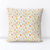 Peachy summer • watercolor peach pattern with polka dot, small scale