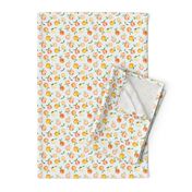 Peachy summer • watercolor peach pattern with polka dot, small scale