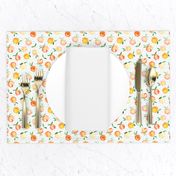 Peachy summer • watercolor peach pattern with polka dot, small scale