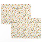 Peachy summer • watercolor peach pattern with polka dot, small scale