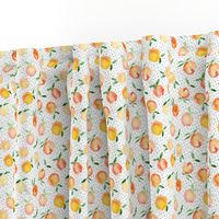 Peachy summer • watercolor peach pattern with polka dot, small scale