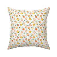 Peachy summer • watercolor peach pattern with polka dot, small scale