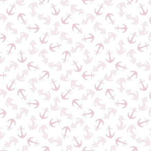 Tribal Anchor Pink on White Small