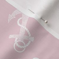Tribal Anchor White on Pink Large