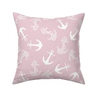 Tribal Anchor White on Pink Large