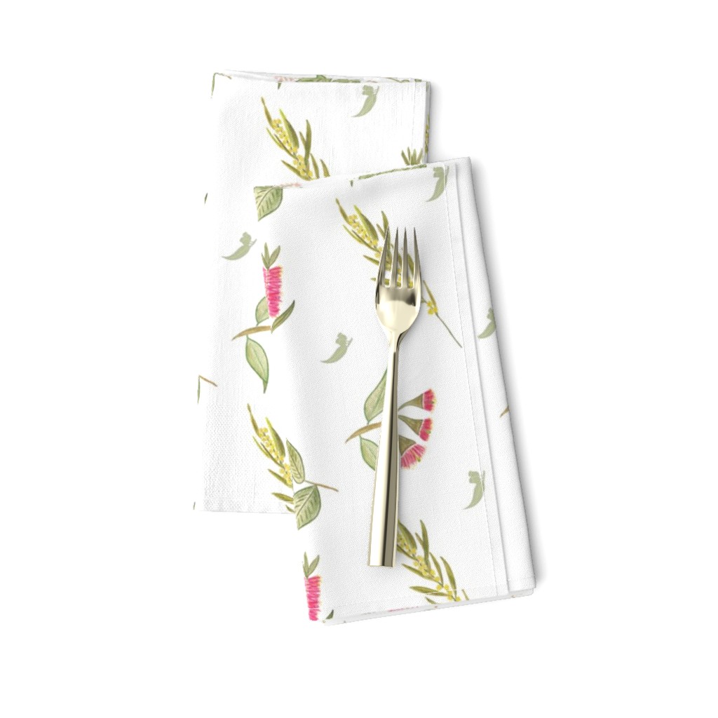 Australian Floral - medium, white