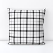 plaid black white and grey