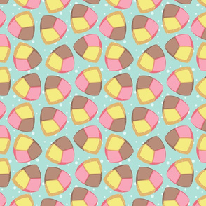 Small scale // Mexican Sweet Polvorones // aqua background // pastel colors pan dulce