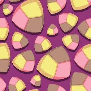 Small scale // Mexican Sweet Polvorones // dark pink background // pastel colors pan dulce