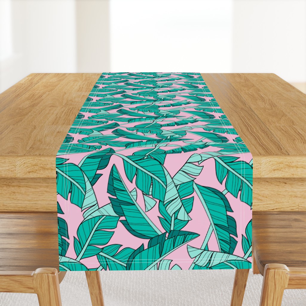 banana leaves - pink, large