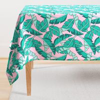 banana leaves - pink, large