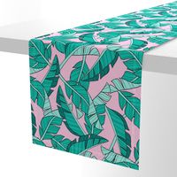 banana leaves - pink, large