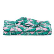 banana leaves - pink, large