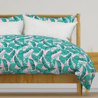 banana leaves - pink, large