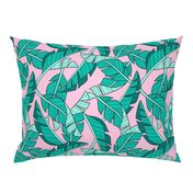 banana leaves - pink, large