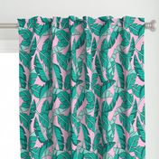 banana leaves - pink, large