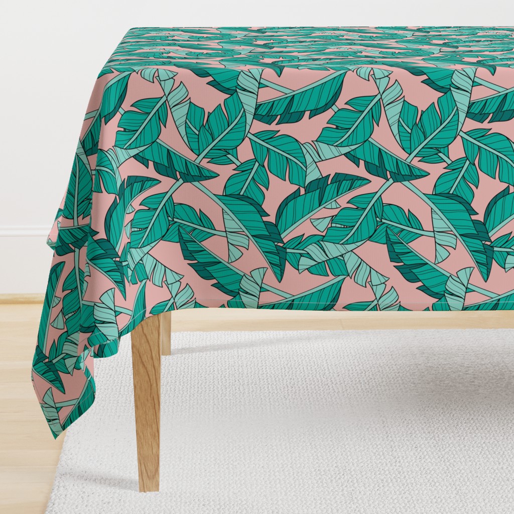 banana leaves - blush, large