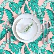 banana leaves - blush, large