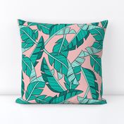 banana leaves - blush, large