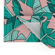 banana leaves - blush, large