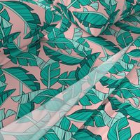 banana leaves - blush, large