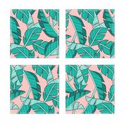 banana leaves - blush, large