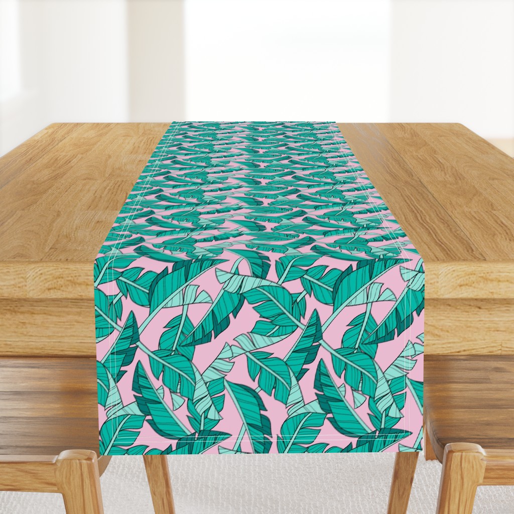 banana leaves - pink, small