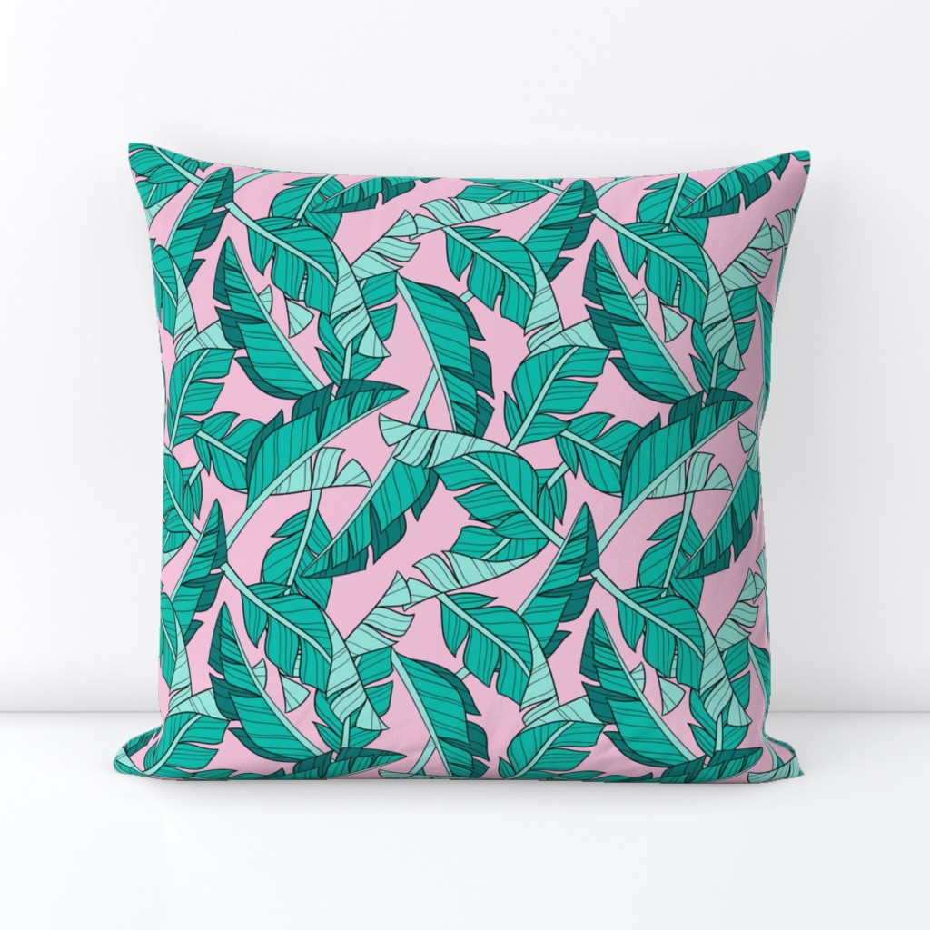 banana leaves - pink, small