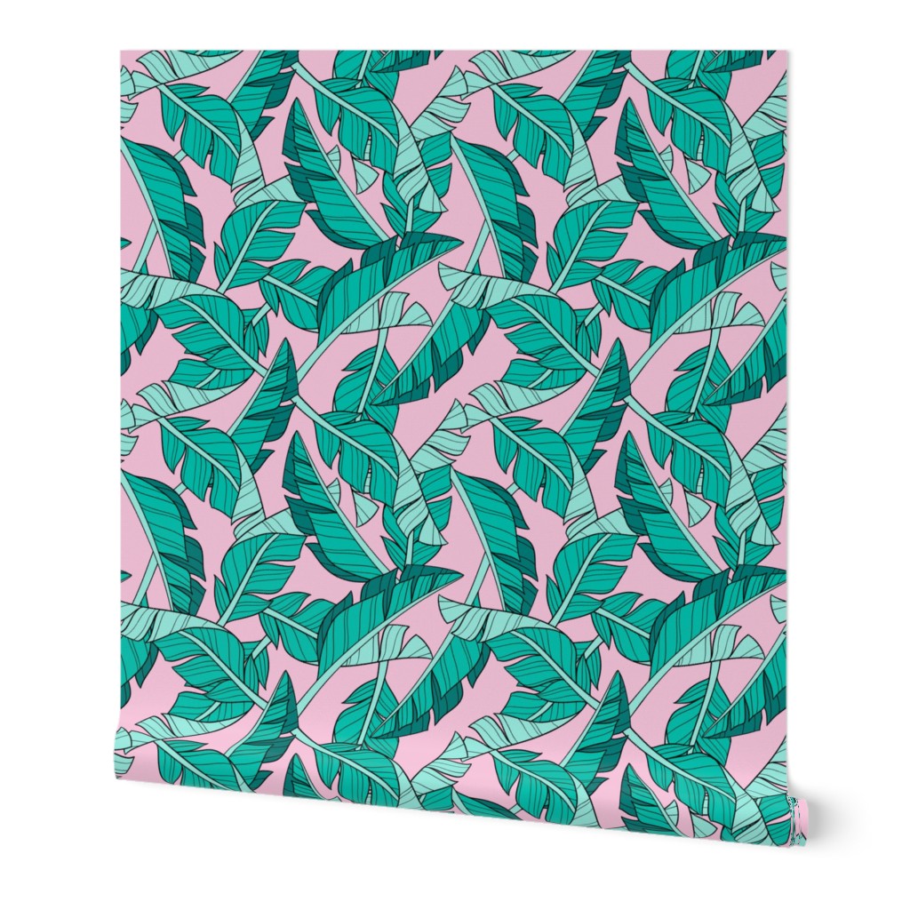 banana leaves - pink, small