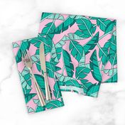 banana leaves - pink, small