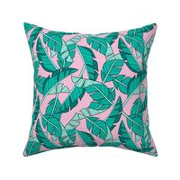 banana leaves - pink, small