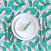 banana leaves - pink, small